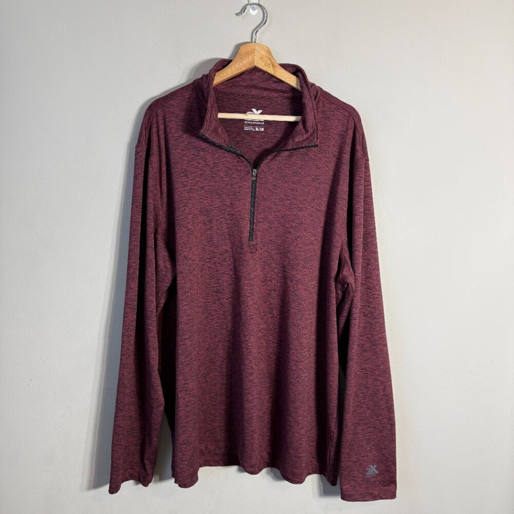 ZeroXposur 1/4 Zip Pullover Jacket Men's XXL Maroon Quick Dry Performance Wear - Picture 2 of 12